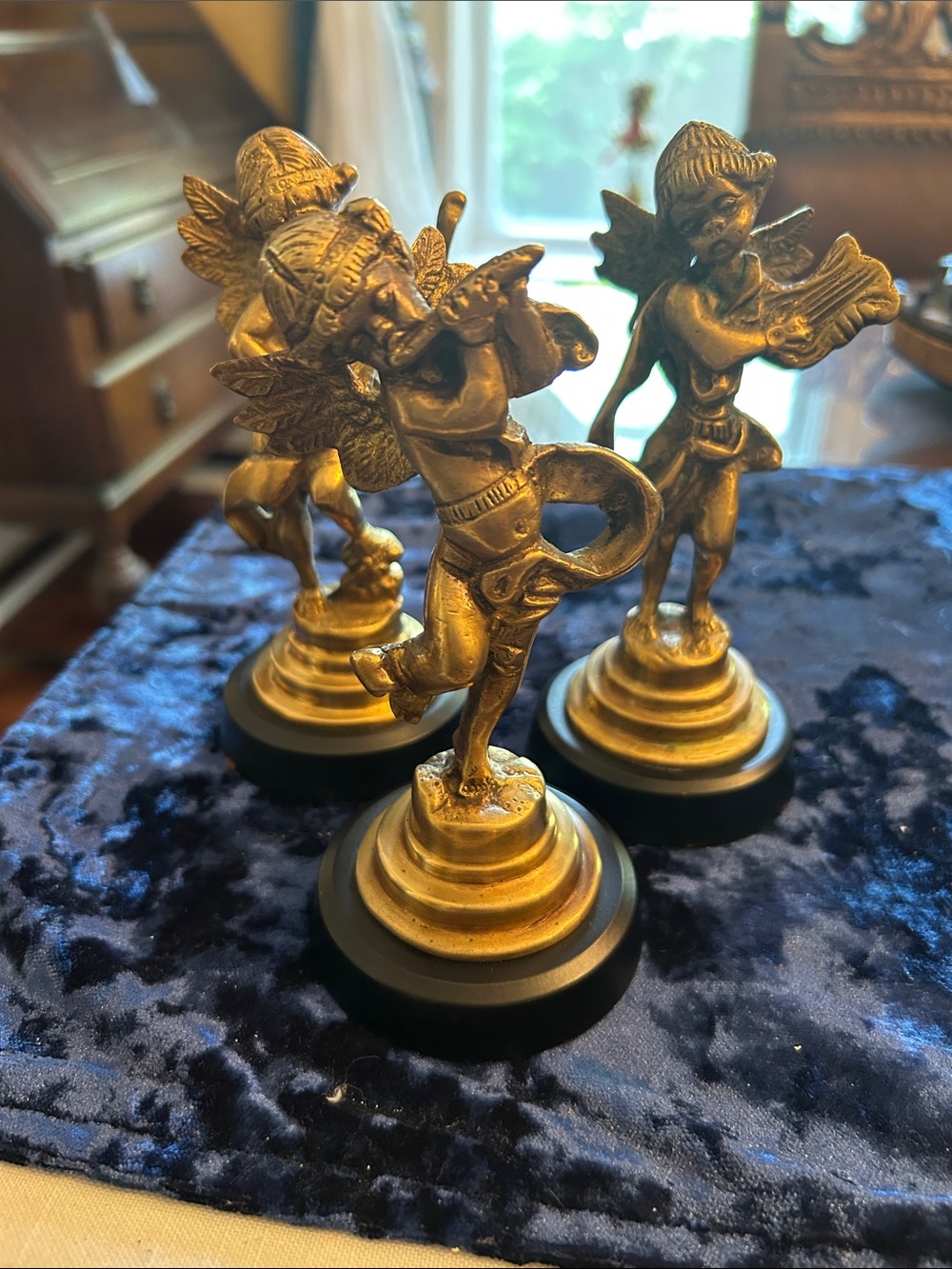 Vintage Gold Angel Figurine Decorative Sculpture - Home Art